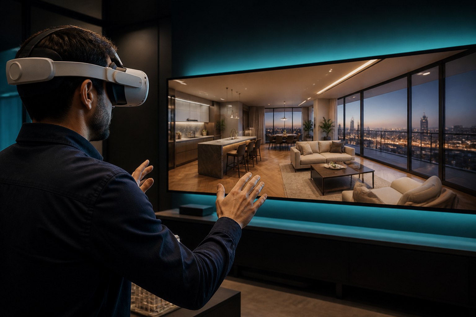Buyer exploring a development in VR